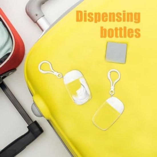 Keychain dispenser bottle portable empty Travel refill container 30ml Leak-proof hand wash cleansing lotion toner body shampoo