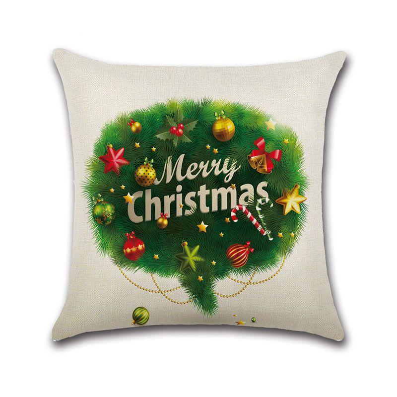 

Новый Чехол для Подушки Счастливого Рождества Лен Чехол для Диванной Подушки Домашний Декор Чехол для Подушки 08