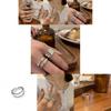 Elegant 925 Sterling Silver Korean Geometric Open Adjustable Ring For Women