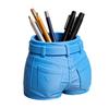 3D Printed Jeans Pen Holder, Desk Makeup Brush Organizer, Creative Pants Shape Pencil Cup for Office, Teacher Student Gift
