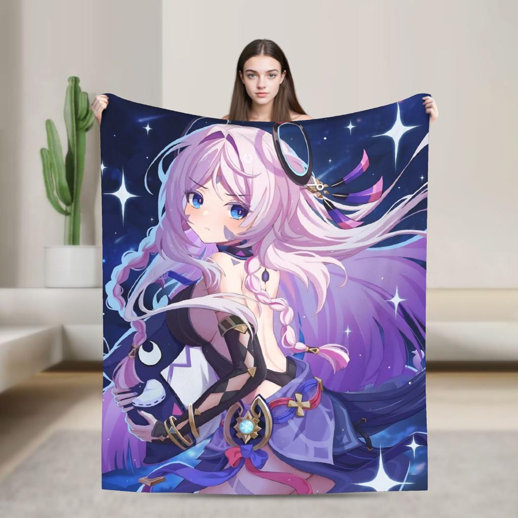 Genshin Impact Durin Game Blankets Fleece All Season  Multi-function Super Soft Throw Blankets for Sofa Outdoor Bedspread