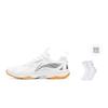 Li Ning Ace V Cushioning Slip Resistant Abrasion Resistant Breathable Mid Top Badminton Shoes Unisex White AYTT001-5