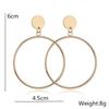 Fashion Exaggerated Big Hollow Round Drop Earrings Geometric Jewelry Statement Earrings for Women Creative Punk Accessories