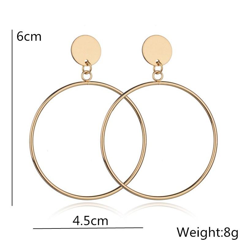 Fashion Exaggerated Big Hollow Round Drop Earrings Geometric Jewelry Statement Earrings for Women Creative Punk Accessories