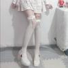 Women Lace Black White Ruffle Long Socks Women Girls Sweet Stockings JK Lolita Nylon Lace Leggings Over The Knee Bowknot Hosiery