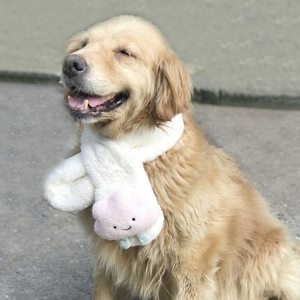 Cute Plush Thermal products Adjustable Dog Warm Scarf Dog Accessories Pet Scarf Pet Bib