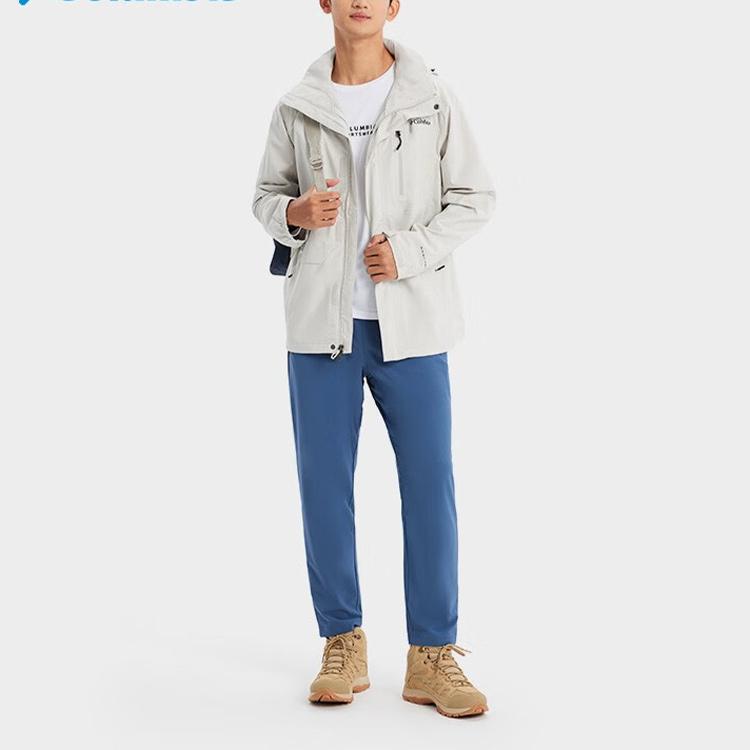 Columbia Travel Camping Leisure Solid Color Logo Soft Shell Outdoor Hiking Waterproof Warm Jacket Men Jacket Beige XE2587-278