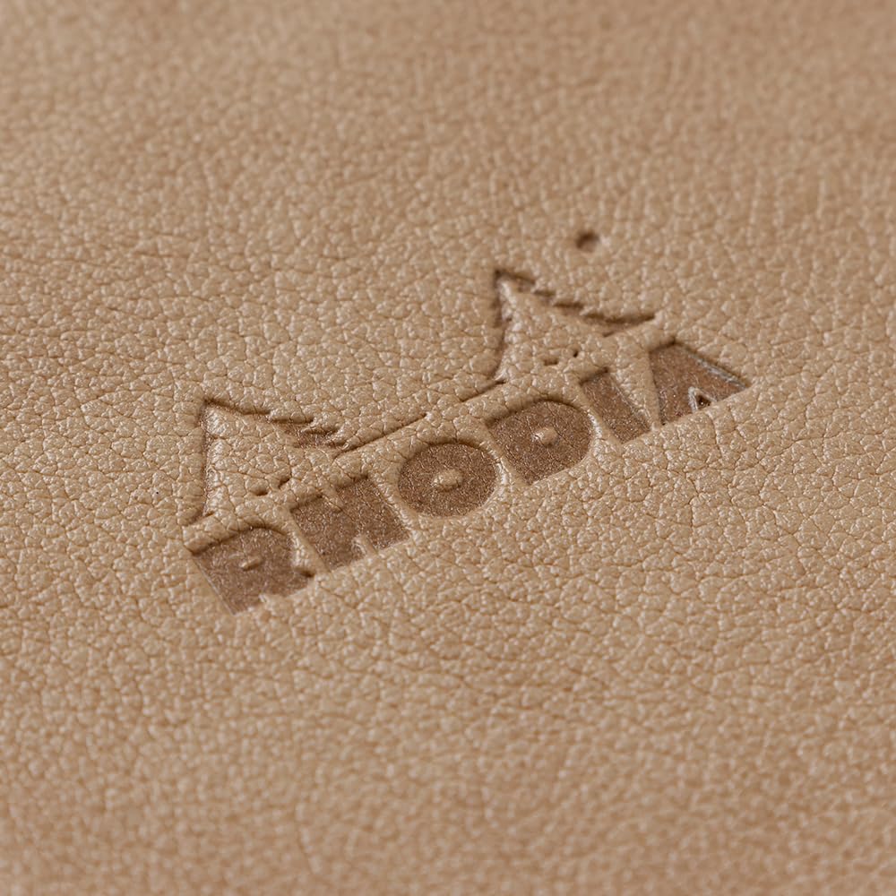 RHODIA Mini System Organizer 11mm Ring PU Synthetik Vive 3-Ring (11x8cm, Durchmesser) Leder, Beige, cf11ogz03-be