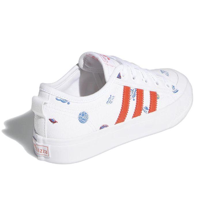 Adidas Nizza J Out Of This World - Белые детские кроссовки Cloud-White Ярко-красный — фото 4