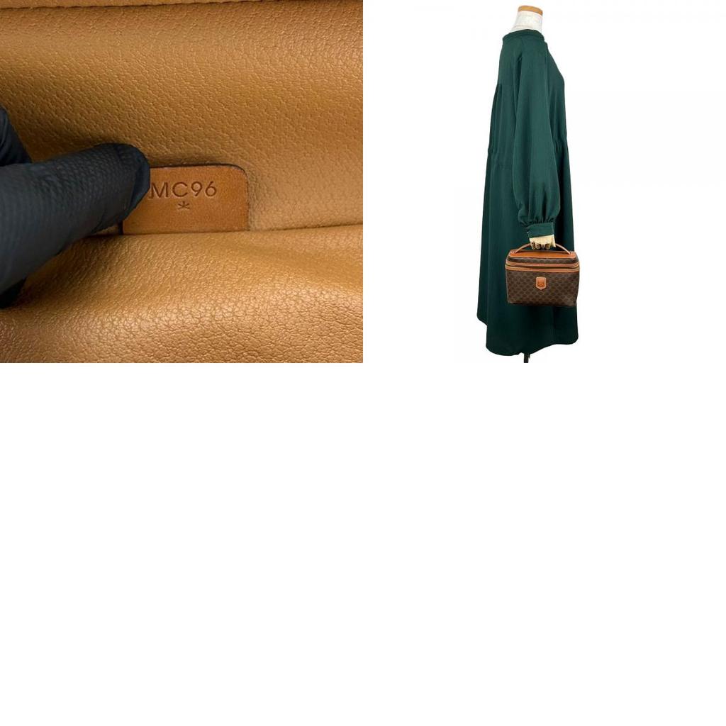 Bolsa de Mão CELINE Usada Macadam PVC/couro Marrom Bolsa de Necessaire