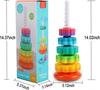 Baby Spinning Stacking Toys Sensory Toys for Toddlers Rainbow Ring Spin Montessori Toys for Girl Boy Christmas Birthday Gifts