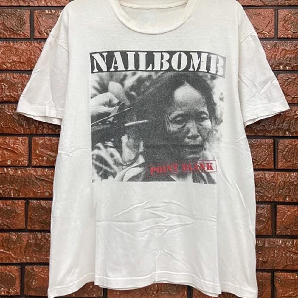 VTG Nailbomb band T Shirt All Size For Fans Heavy Cotton White TR606 Unisex T-Shirt S