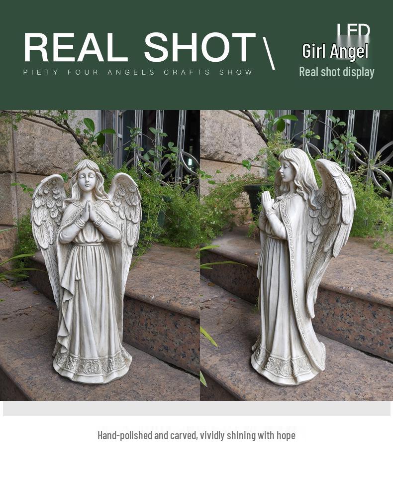 European Angel Girl Resin Sculpture for Garden Decor