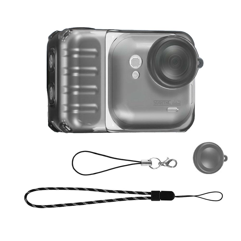 For Insta360 Go Ultra TPU Protective Cover Ice Sensation Heat Dissipation Case With Lens Cap Lanyard Anti Drop Protective Case