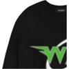 WE11DONE Fw22 Solid Color Logo Print Pullover Sweatshirt Unisex Sweatshirt Black WD-TT3-22-791-M-BK