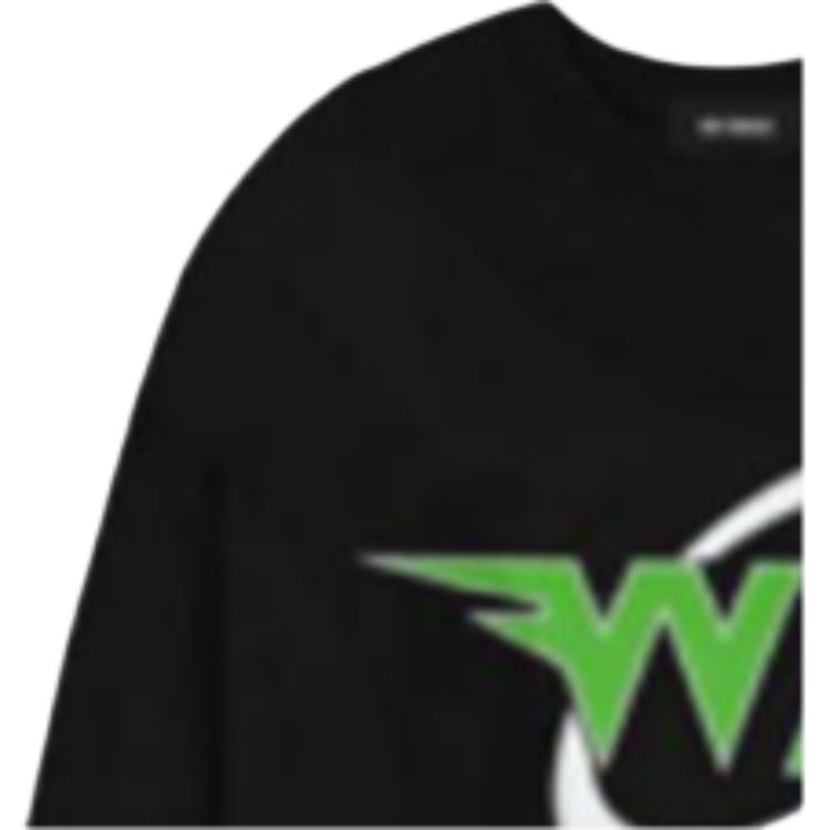 WE11DONE Fw22 Solid Color Logo Print Pullover Sweatshirt Unisex Sweatshirt Black WD-TT3-22-791-M-BK