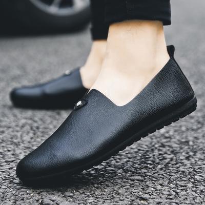 2025 Men's Shoes Spring and Summer Shoes Men's Korean Version Trend Doudou Shoes Men's Casual Lazy Shoes Versatile Men's Leather Shoes