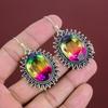 Faceted Multi Tourmaline Earring Genuine Gemstone Earring 925 Sterling Silver Earrings Handmade Jewelry Unique Design Earring Gifts For Wife