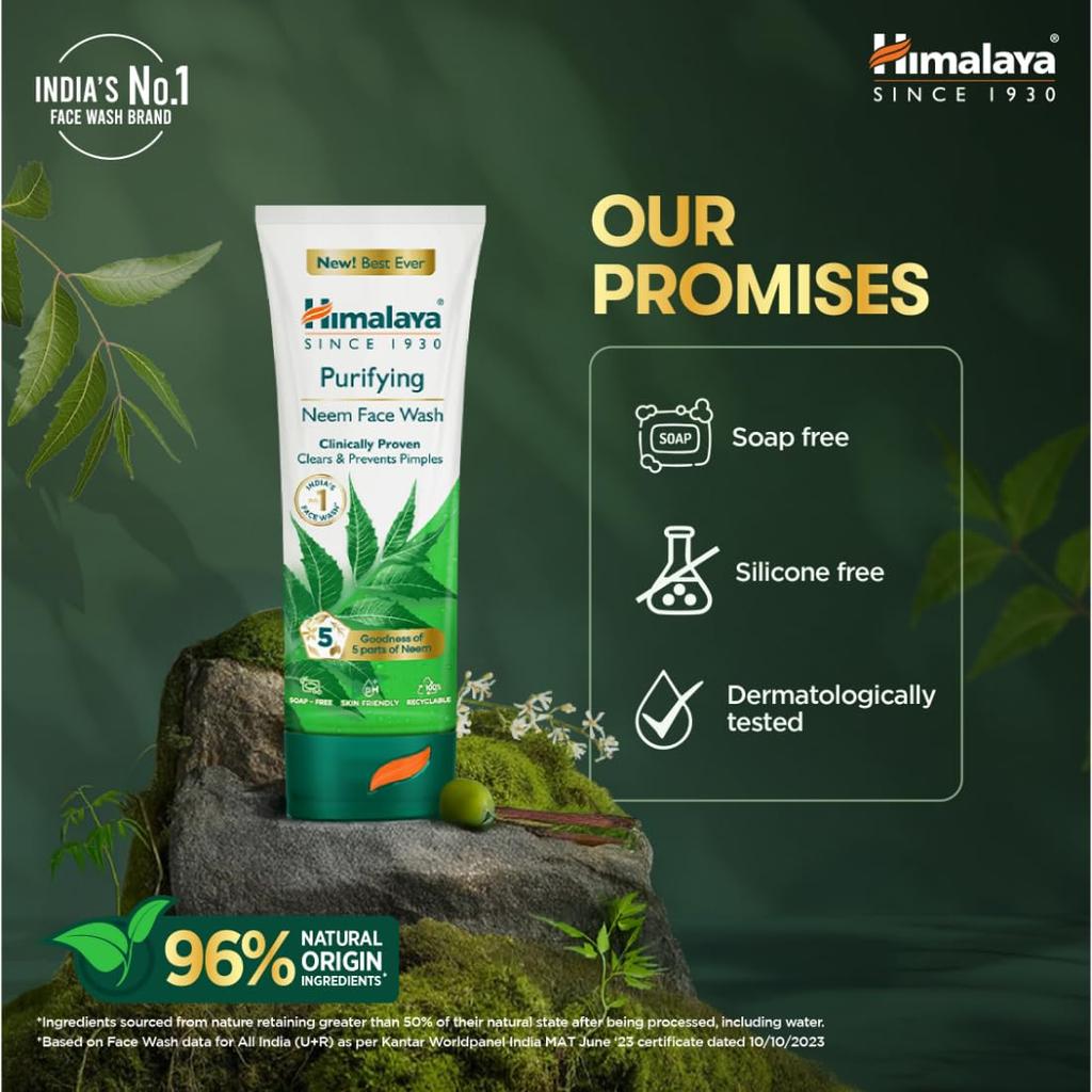 Himalaya Purifying Neem Face Wash 400 ml Pack of 1 Clear Acne Pimples Control Gentle Herbal Cleanser