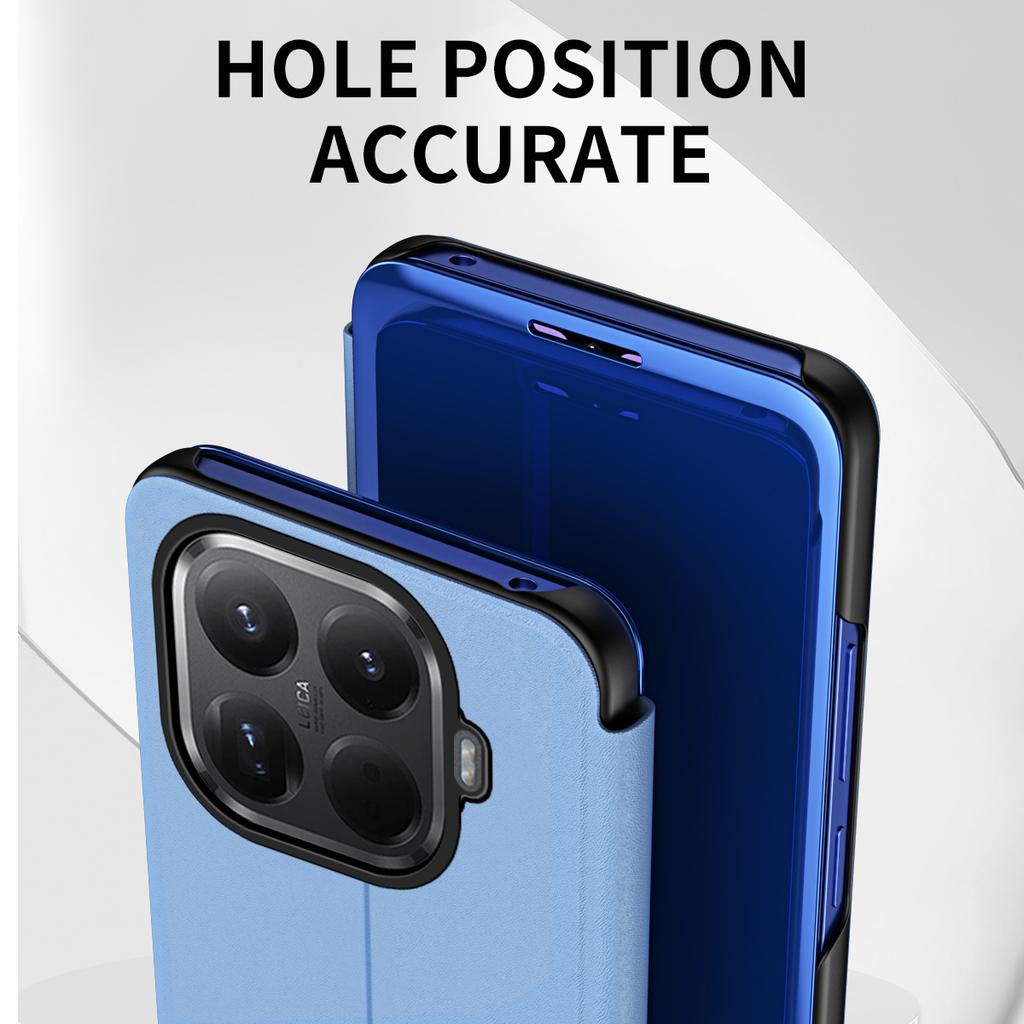 Premium Luxury Glossy Mirror Kickstand Leather Fold Phone Case For Xiaomi 17T Pro 15T 14T 13T 14 Pro Shockproof Protector Cover