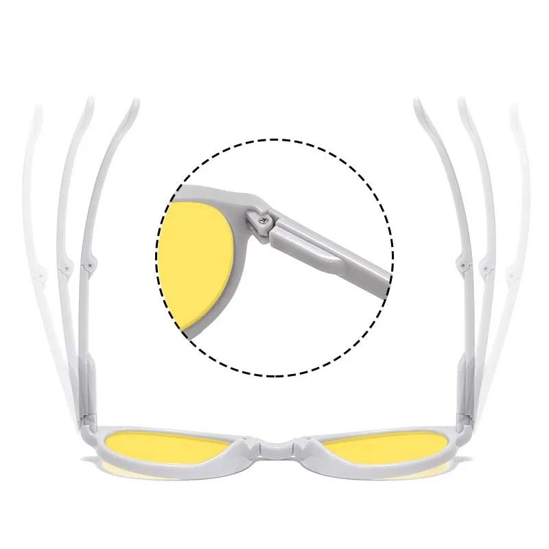 Anti-Glare Goggle Shades Night Vision Glasses for Driving with Box Men Women Foldable Round Blue Light Blocking Computer Glasses