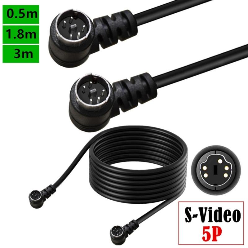 S-Video 5pinový kabelový vodič mini DIN šňůra Pro vysoce kvalitní přenos zvuku a videa s rovným/pravým úhlem