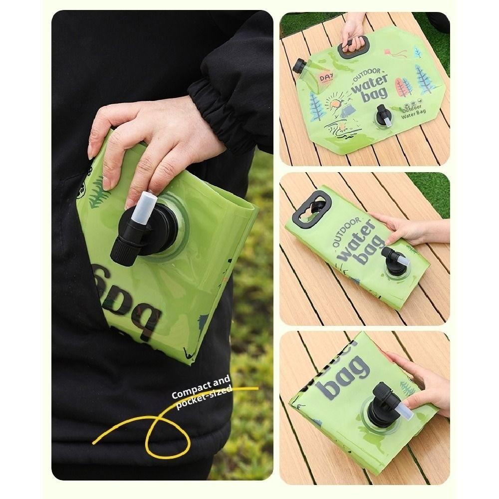 8L Water Storage Bag Reusable Collapsible Water Container Outdoor Water Bag  Travel Use