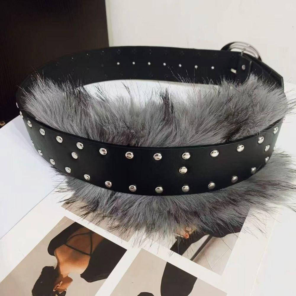 Rivet Women's Wide Belt Leather Y2K Waist Belt Fashion Punk Style Belt  Skirt