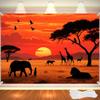 Large African Safari Sunset Tapestry Wall Hanging Boho Jungle Wildlife Decor Polyester Premium Bohemian Home Decoration Art