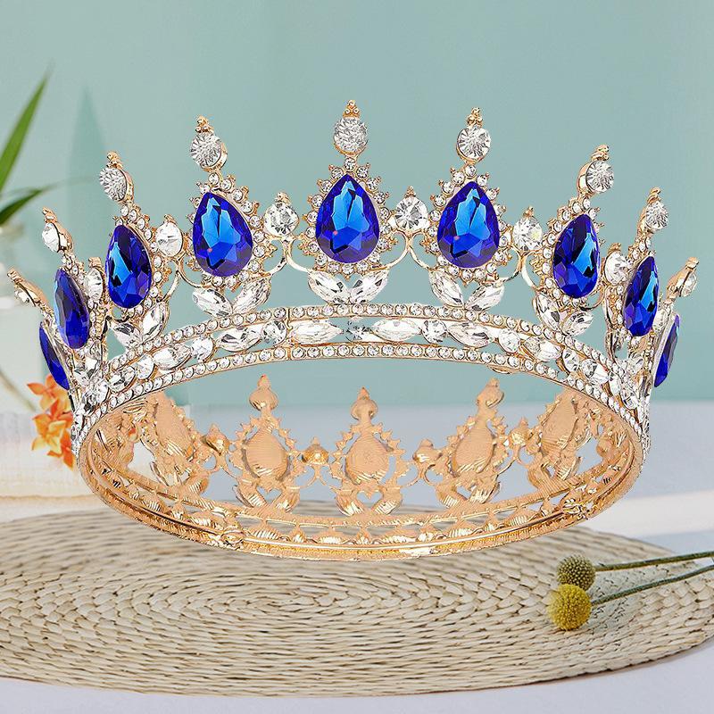 Queen Alloy Full Circle Crown Decoration Accessories Adult Wedding Hair Crown Children's Rhinestone Tiara Crown
