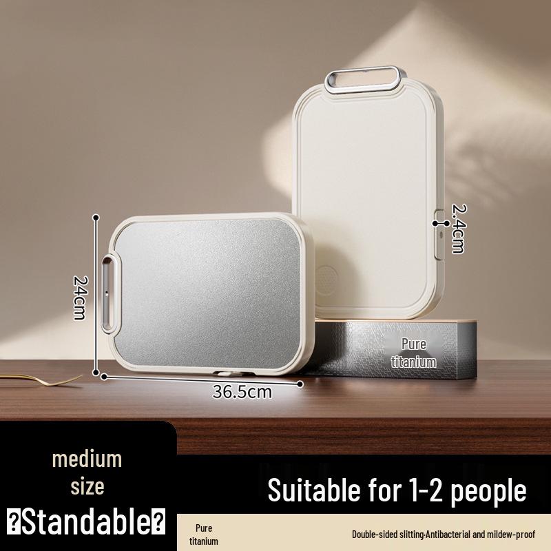 

Pure Titanium Antibacterial Double-Sided Cutting Board - Food Grade, Anti-Mildew, Ideal for Kitchen, Water, Fruit, and Vegetables. Rectangle