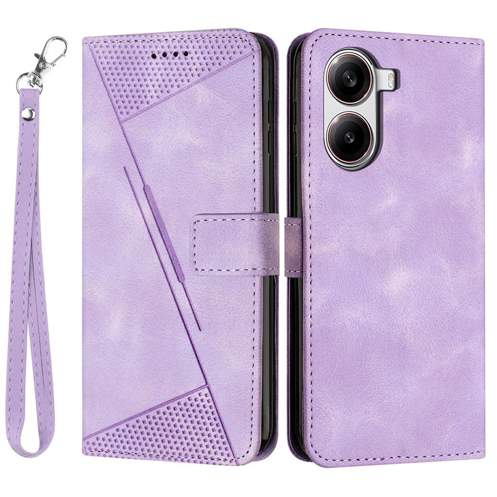 For Xiaomi Redmi Turbo 4 5G/Poco X7 Pro 5G Case Handbag Imprinted Triangle Leather Phone Cover