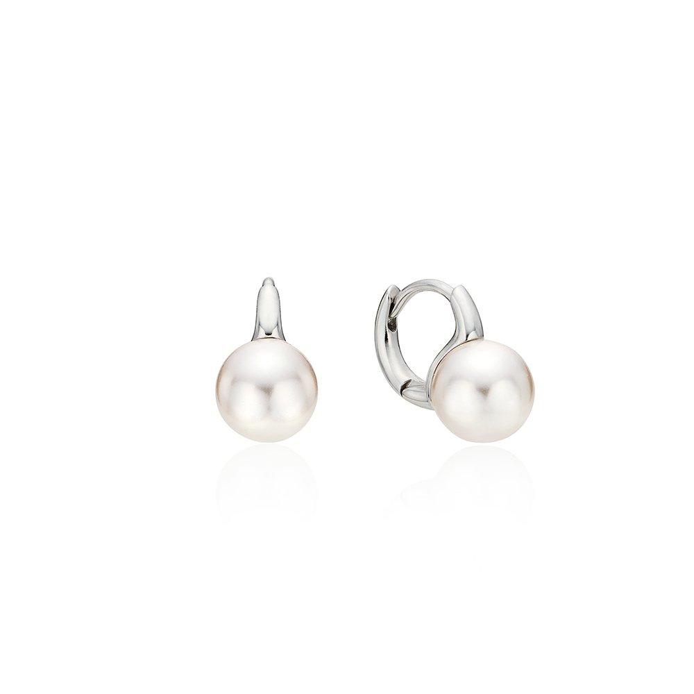 H Edition Silver (W) Pearl One-Touch Earrings 8mm Hl6E55616W9Xxx