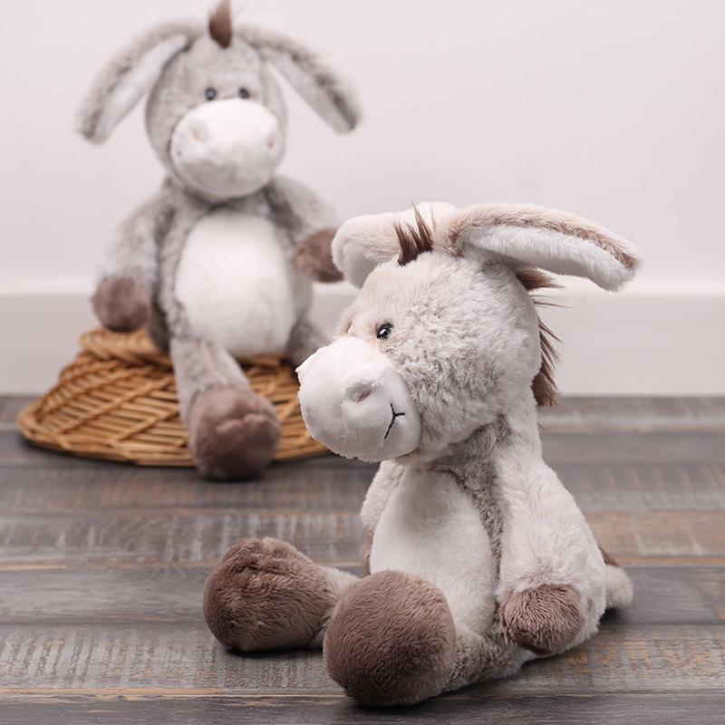 1 Piece Boys And Girls Fluffy Stuffed Animal Donkeys For Cuddling Playing Toy 25/32Cm Soft Plush Donkey Toys Diy Decoration