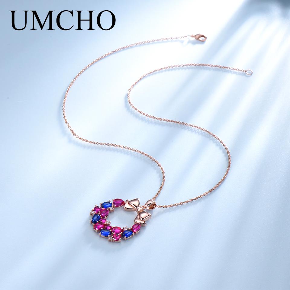 Violet Blue Zircon Christmas Decoration Pendant Ladies Necklace Rose Gold Ladies Gifts High Jewelry