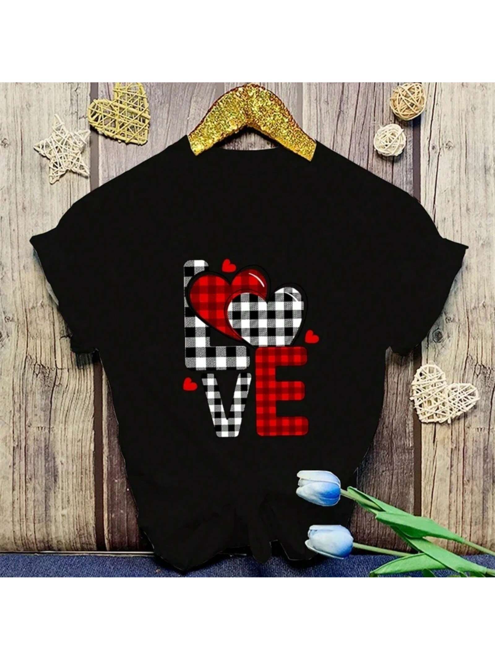 New Valentine S Day Love Letter Print T-Shirt Wounisex S Fashion Casual Summer Cool Shirs Unisex Valentine S Day Love Short Sleeve S разноцветный