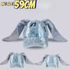 Y2K Style Denim Blue Baseball Cap Newjeans Minji Haerin Omg Stage Long Rabbit Ear Hat Fashion Hip-Pop Cap Couple Birthday Gifts