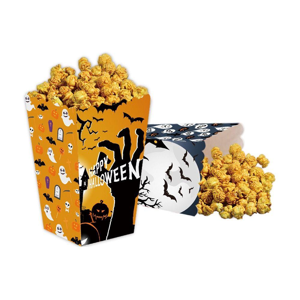 4pcs Pink Halloween Popcorn Box Paper Pumpkin Gift Packing Box Kids