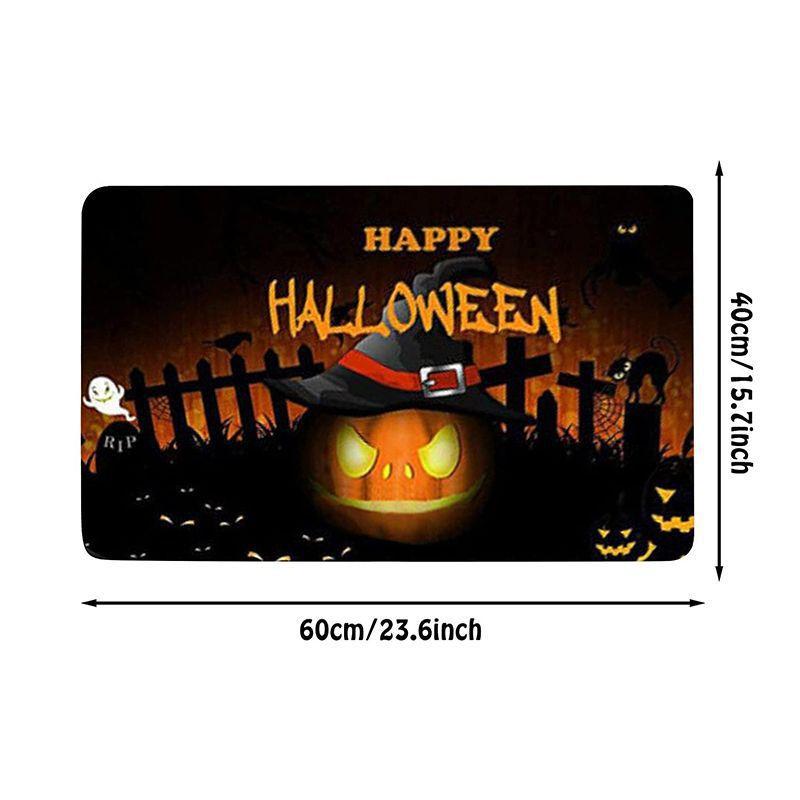 2pcs Halloween Foot Mats Ethnic Festival Decorative Floor Mats Easy To Take Care of Door Mats