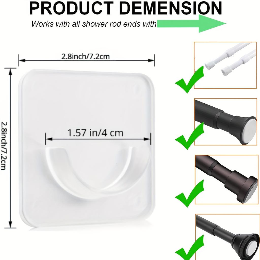 Self Adhesive Telescopic Pole Support Sticker Punch-free Household Telescopic Rod Holder Crossbar Wall Hooks Fixing Bracket