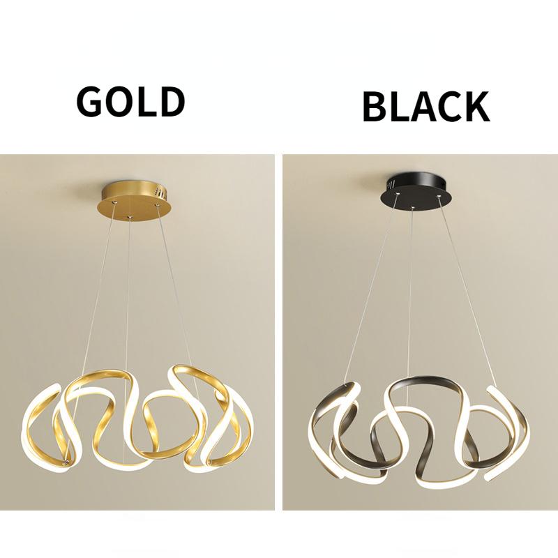 Modern Chandelier Led Chandelier Round Gold/black Chandelier Kitchen Living Room Dining Room Kitchen Room Lighting