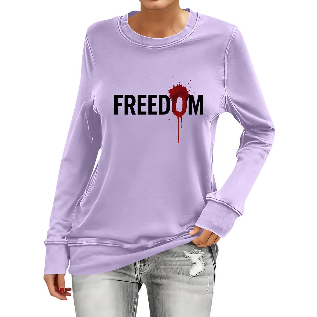 Women's Fashion Casual Long Sleeve Printed Neck Top