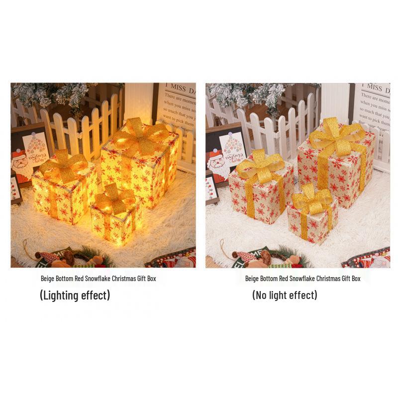 Cross-Border Christmas Luminous Gift Box Set: Outdoor Decorative Lights for Courtyard & Mall Display