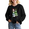Kids' Fashion Loose-Fit Casual Long-Sleeve Christmas Print Oversized Crewneck Sweatshirt