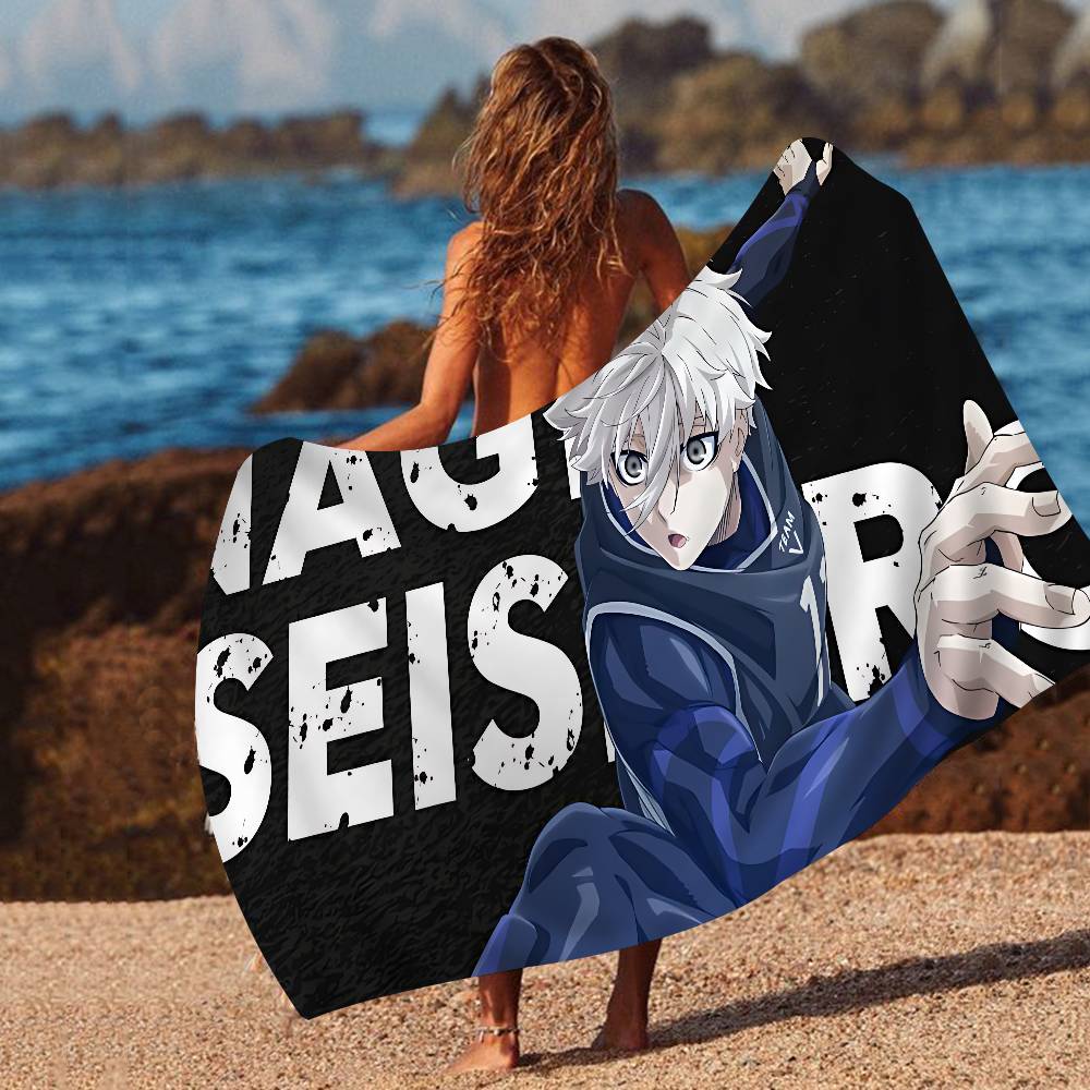 Blue Lock Anime Bath Towel Microfiber Soft Water Absorbing Breathable For Girl Kids Decorative Cartoon Beach Towel