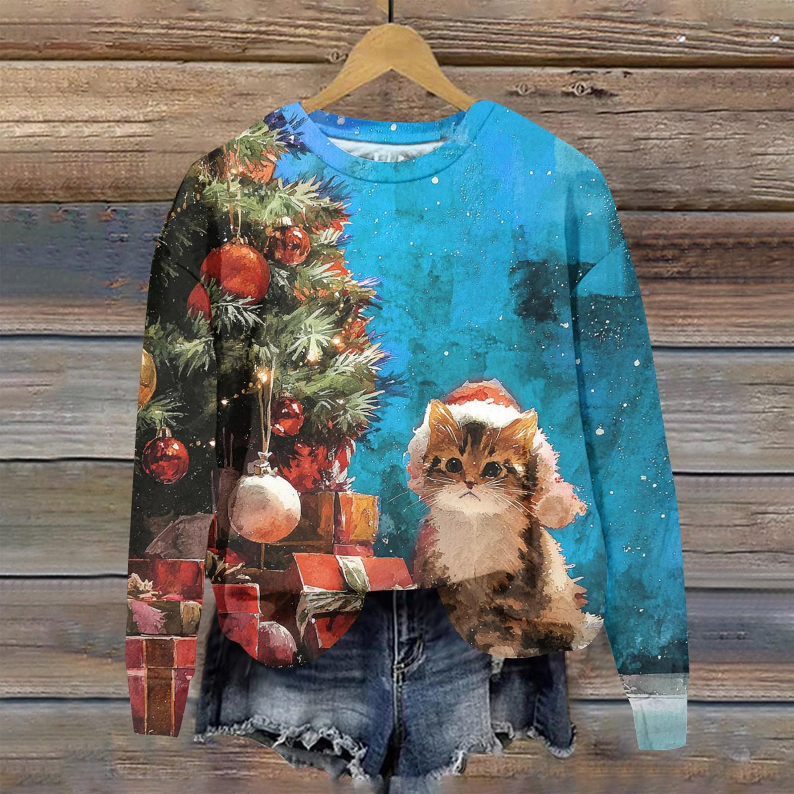 

Женская мода с принтом, длинный рукав, свободный круглый вырез, свитшот, осень M