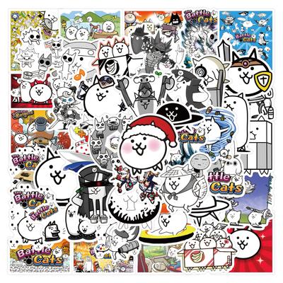 50 Spiele Battle Cats Graffiti Aufkleber Auto Koffer Wasserbecher Aufkleber