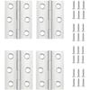 AIMOONSA - Pack of 4 Flat Stainless Steel Hinges 44×32×1.2 Mm (6 Holes) with 24 Screws, Screw Fixing