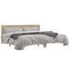 Bed Frame In Sonoma Oak 200x200 Cm Wood Based Material and Metal