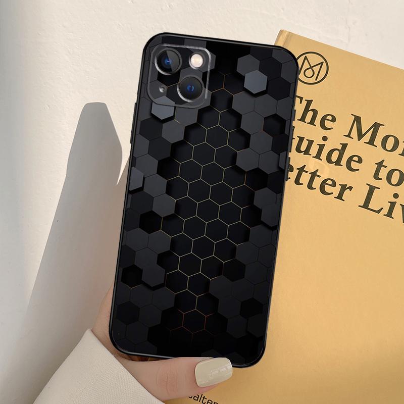 3D Hexagonal Lights Phone Case For iPhone 12 11 13 14 Pro Max X XR XS Max 7 8 Plus SE 2020 12 Mini 13 Mini Cover